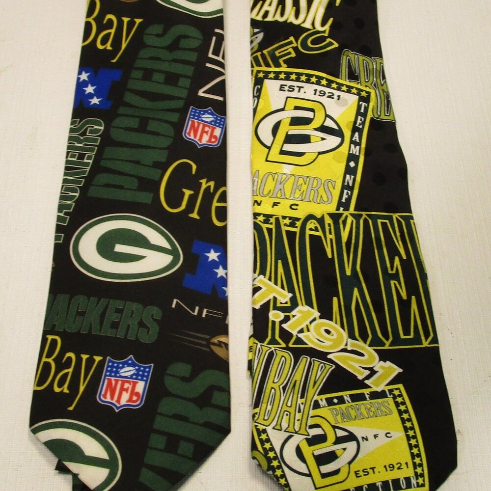 Vintage Green Bay Packers Men's Neck Tie Lot of (2)